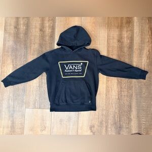 Vans Black Hoodie with Yellow Trim Logo kids medium